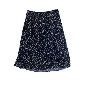 Downeast Women's Leopard Print  Midi Skirt Large  A-line Ruffle Preppy Boho